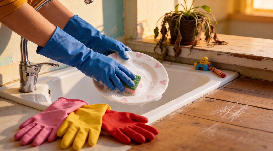 I Bought These Kitchen Gloves For Dishes. My Four-Year-Old and a Half-Painted House Had Other Plans.